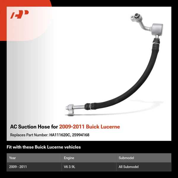 AC Suction Hose for 2009-2011 Buick Lucerne