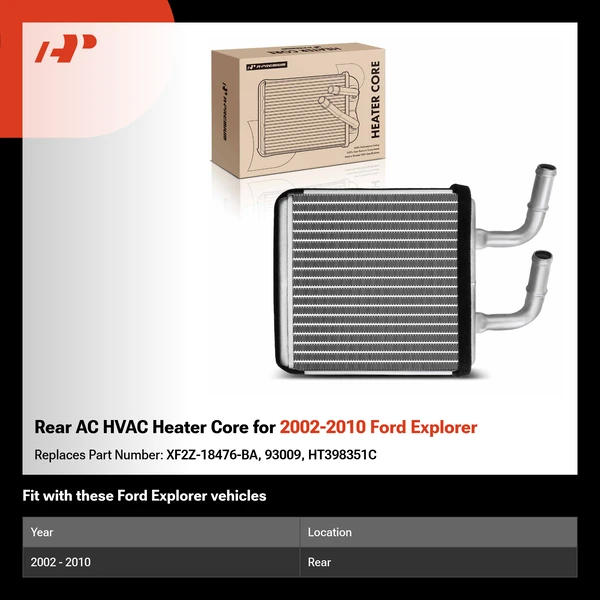 Rear AC HVAC Heater Core for 2002-2010 Ford Explorer