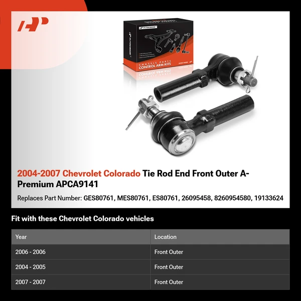 2004-2007 Chevrolet Colorado Tie Rod End Front Outer A-Premium APCA9141
