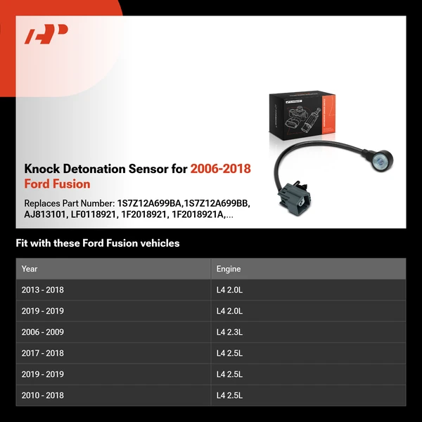 Knock Detonation Sensor for 2006-2018 Ford Fusion