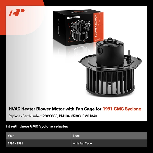 HVAC Heater Blower Motor with Fan Cage for 1991 GMC Syclone