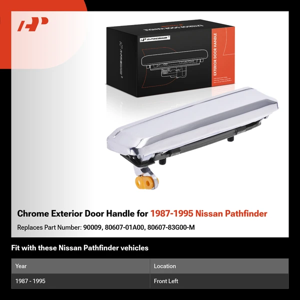 Chrome Exterior Door Handle for 1987-1995 Nissan Pathfinder