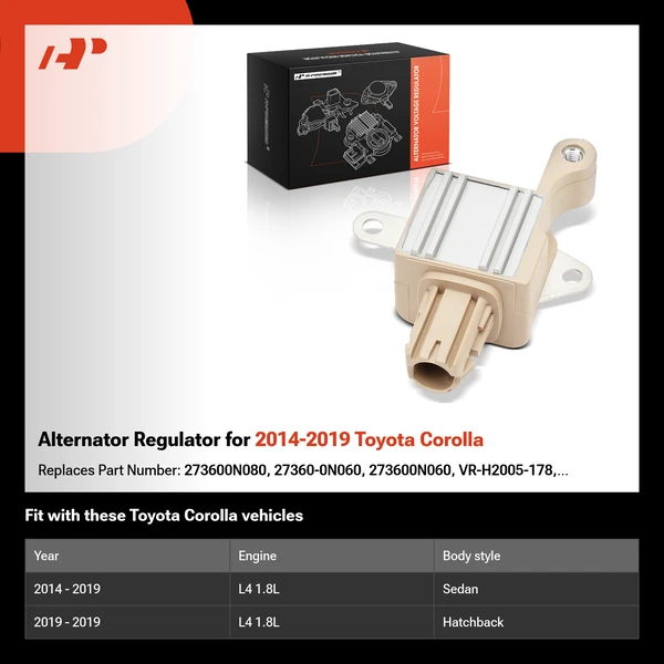 Alternator Regulator for 2014-2019 Toyota Corolla