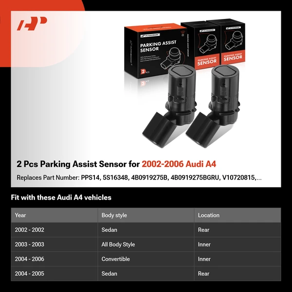 2 Pcs Parking Assist Sensor for 2002-2006 Audi A4