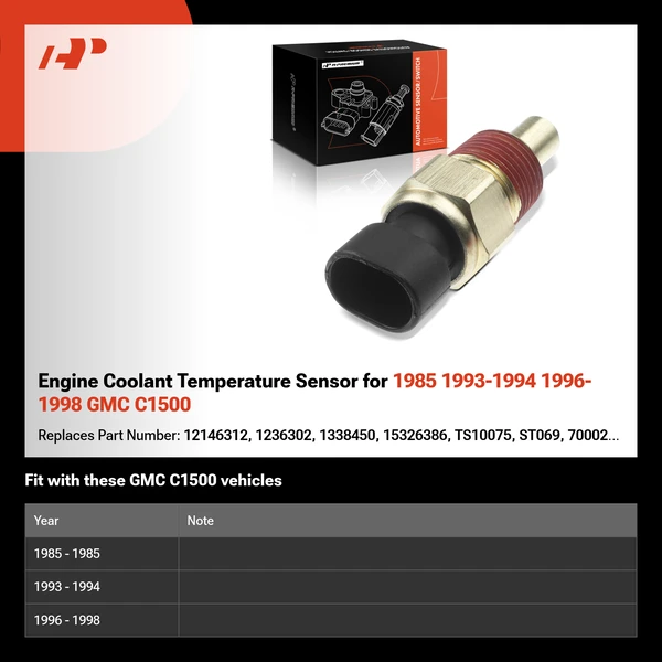 Engine Coolant Temperature Sensor for 1985 1993-1994 1996-1998 GMC C1500