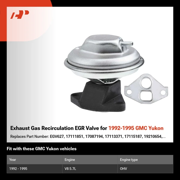 Exhaust Gas Recirculation EGR Valve for 1992-1995 GMC Yukon