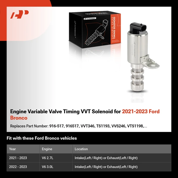 Engine Variable Valve Timing VVT Solenoid for 2021-2023 Ford Bronco