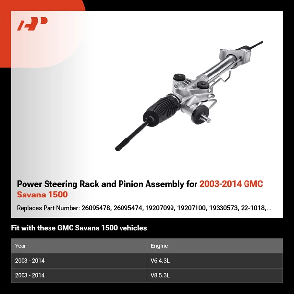 Power Steering Rack and Pinion Assembly for 2003-2014 GMC Savana 1500