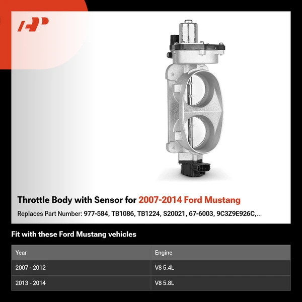 Throttle Body with Sensor for 2007-2014 Ford Mustang