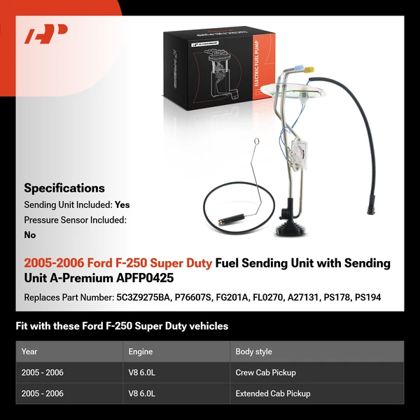 2005-2006 Ford F-250 Super Duty Fuel Sending Unit with Sending Unit A-Premium APFP0425