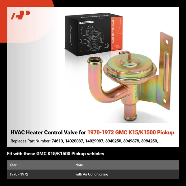 HVAC Heater Control Valve for 1970-1972 GMC K15/K1500 Pickup