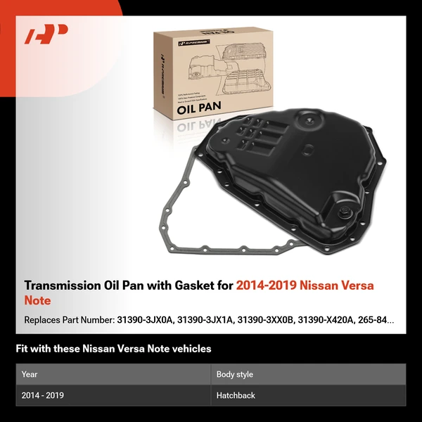 Transmission Oil Pan with Gasket for 2014-2019 Nissan Versa Note