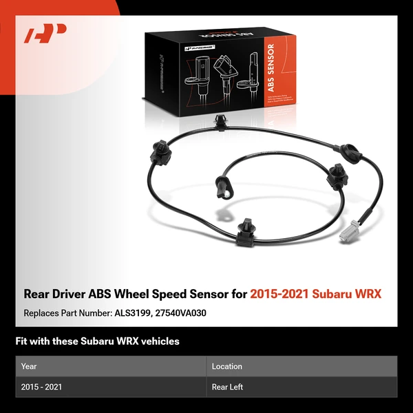 Rear Driver ABS Wheel Speed Sensor for 2015-2021 Subaru WRX