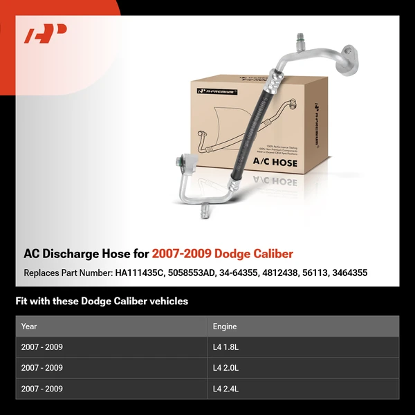 AC Discharge Hose for 2007-2009 Dodge Caliber