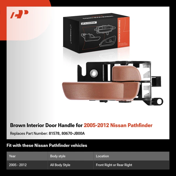 Brown Interior Door Handle for 2005-2012 Nissan Pathfinder
