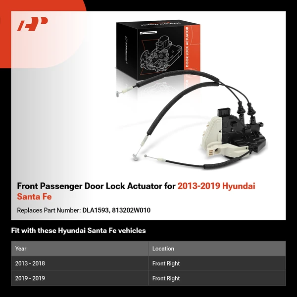 Front Passenger Door Lock Actuator for 2013-2019 Hyundai Santa Fe