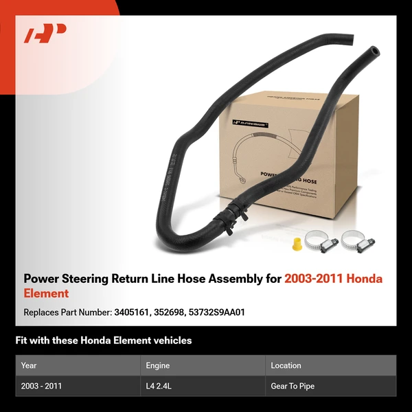 Power Steering Return Line Hose Assembly for 2003-2011 Honda Element
