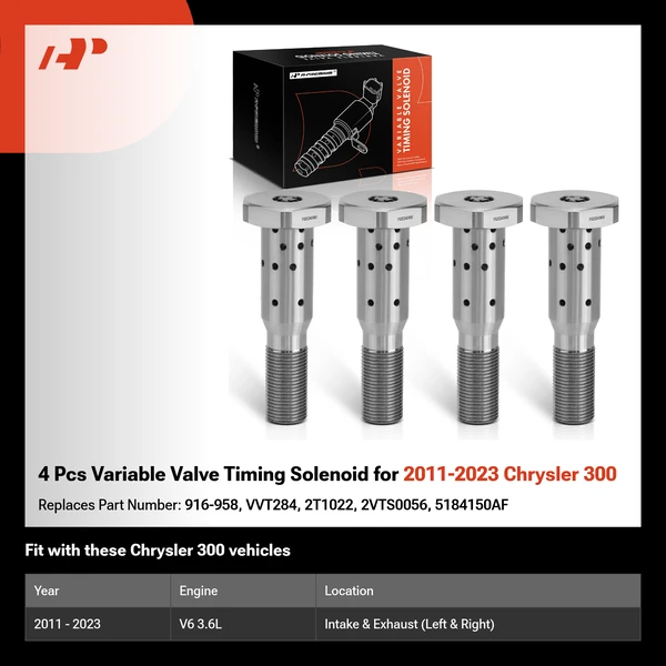4 Pcs Variable Valve Timing Solenoid for 2011-2023 Chrysler 300