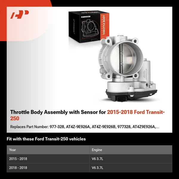 Throttle Body Assembly with Sensor for 2015-2018 Ford Transit-250