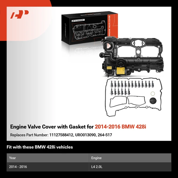 Engine Valve Cover with Gasket for 2014-2016 BMW 428i
