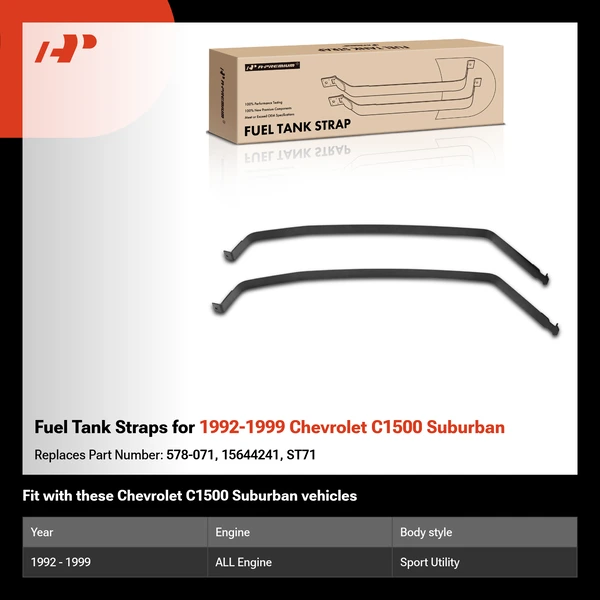 Fuel Tank Straps for 1992-1999 Chevrolet C1500 Suburban