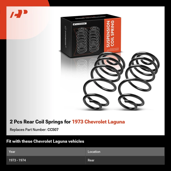 2 Pcs Rear Coil Springs for 1973 Chevrolet Laguna