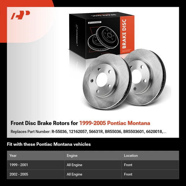 Front Disc Brake Rotors for 1999-2005 Pontiac Montana