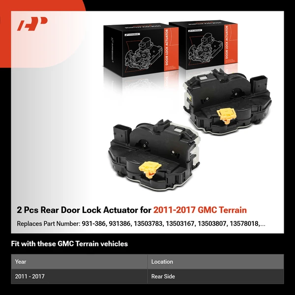2 Pcs Rear Door Lock Actuator for 2011-2017 GMC Terrain