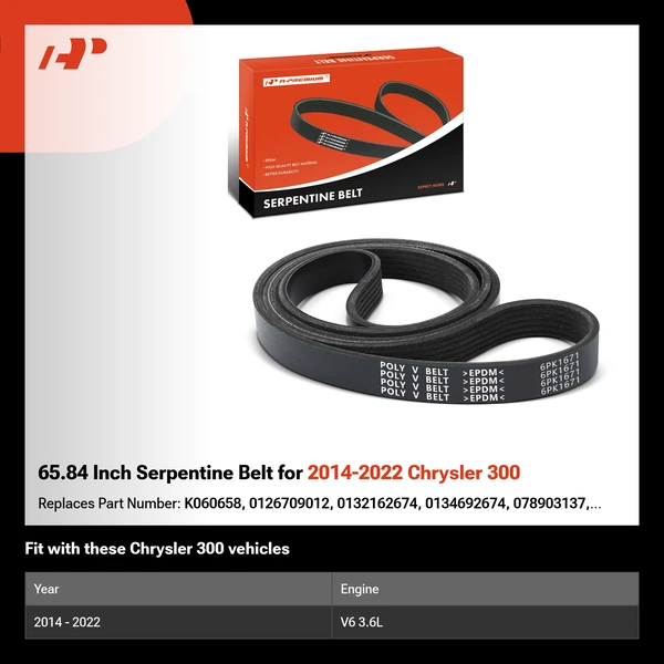 65.84 Inch Serpentine Belt for 2014-2022 Chrysler 300