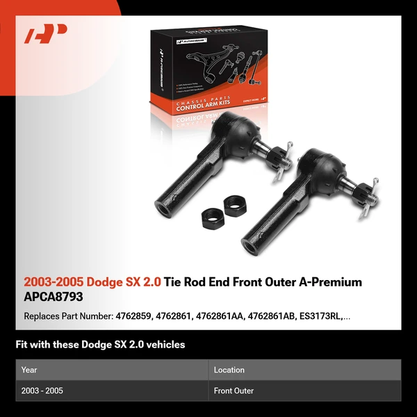 2003-2005 Dodge SX 2.0 Tie Rod End Front Outer A-Premium APCA8793