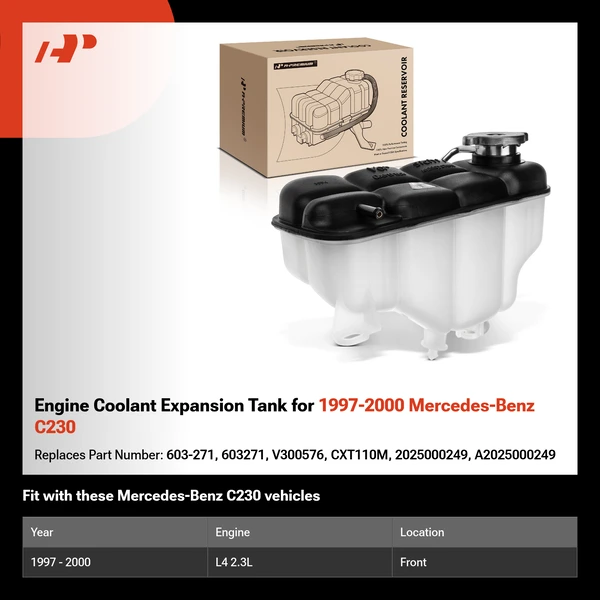 Engine Coolant Expansion Tank for 1997-2000 Mercedes-Benz C230