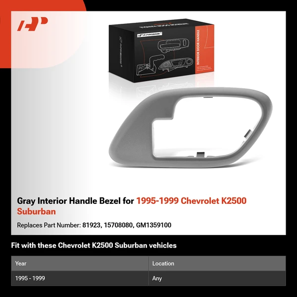 Gray Interior Handle Bezel for 1995-1999 Chevrolet K2500 Suburban