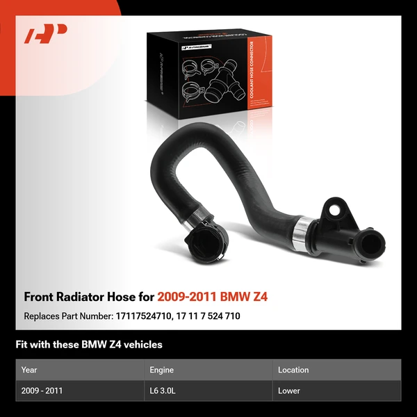 Front Radiator Hose for 2009-2011 BMW Z4