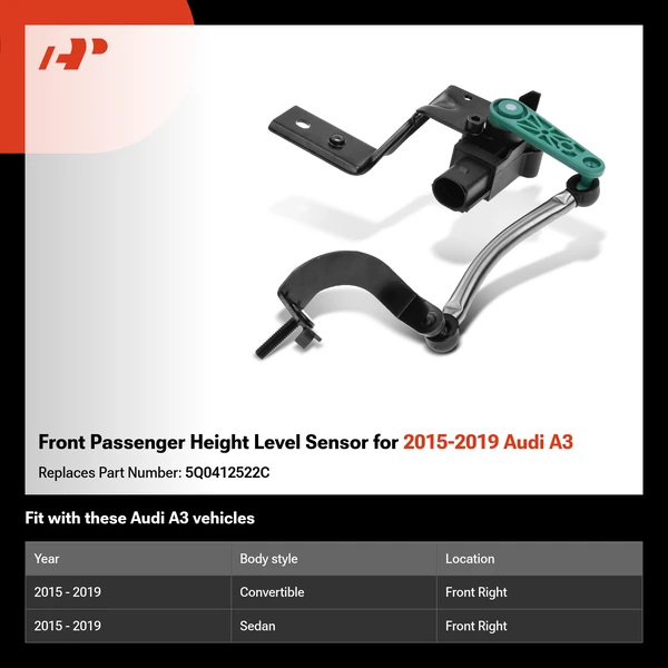 Front Passenger Height Level Sensor for 2015-2019 Audi A3