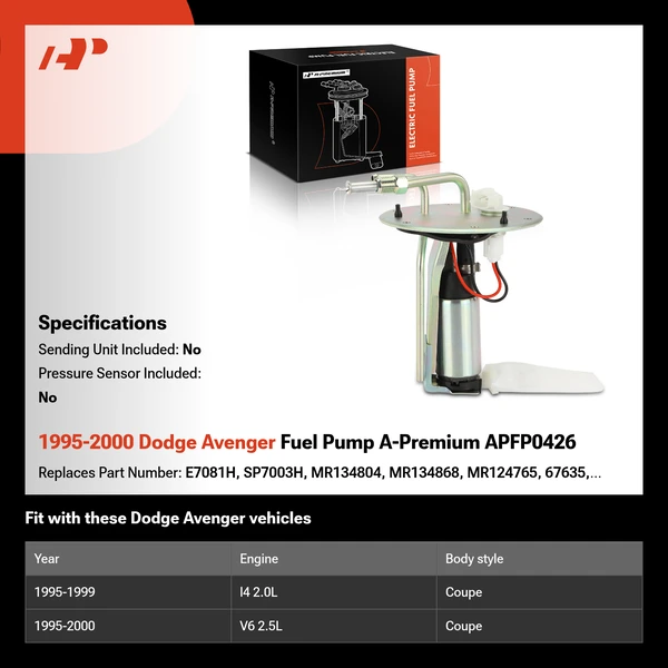 1995-2000 Dodge Avenger Fuel Pump A-Premium APFP0426