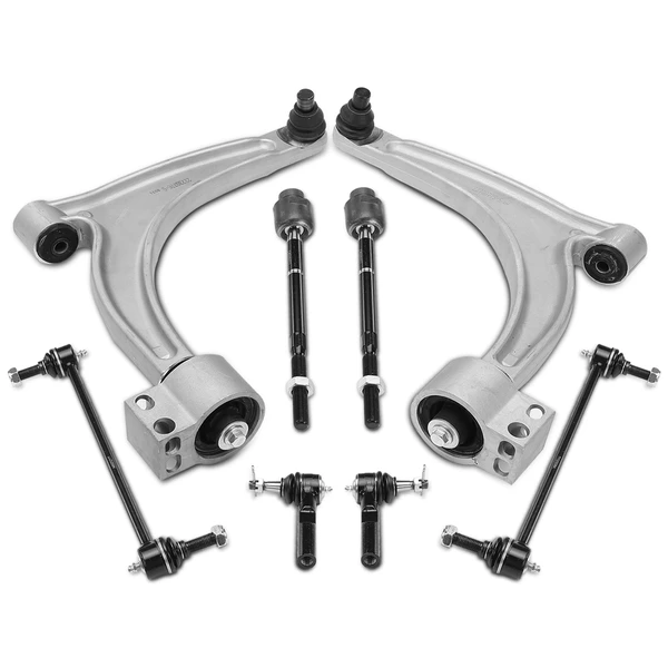 A Set of 8 Control Arm Sway Bar Link and Tie Rod End Kit Front Inner & Outer A-Premium APCA4059