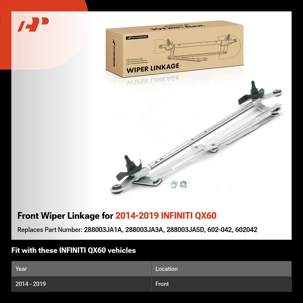 Front Wiper Linkage for 2014-2019 INFINITI QX60