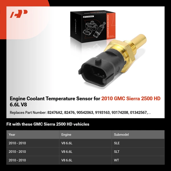 Engine Coolant Temperature Sensor for 2010 GMC Sierra 2500 HD 6.6L V8