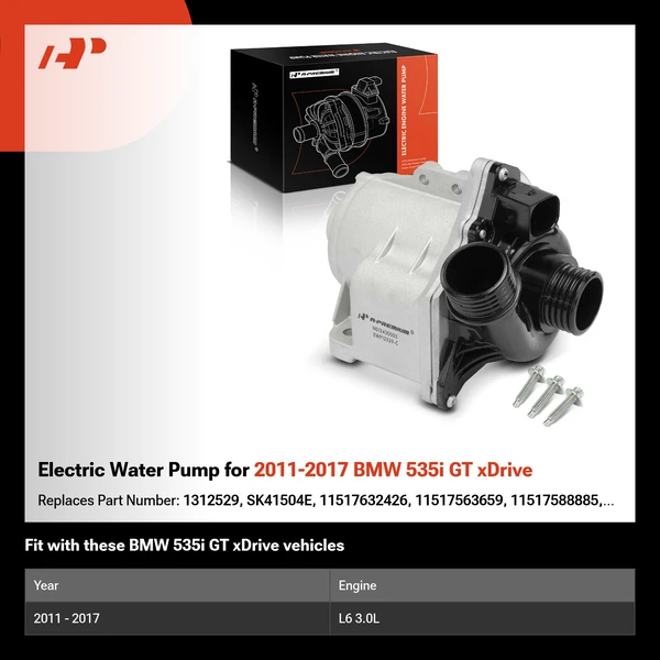 Electric Water Pump for 2011-2017 BMW 535i GT xDrive
