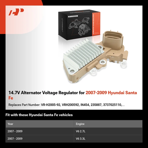 14.7V Alternator Voltage Regulator for 2007-2009 Hyundai Santa Fe