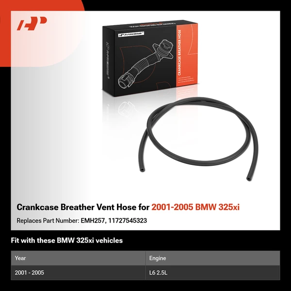 Crankcase Breather Vent Hose for 2001-2005 BMW 325xi