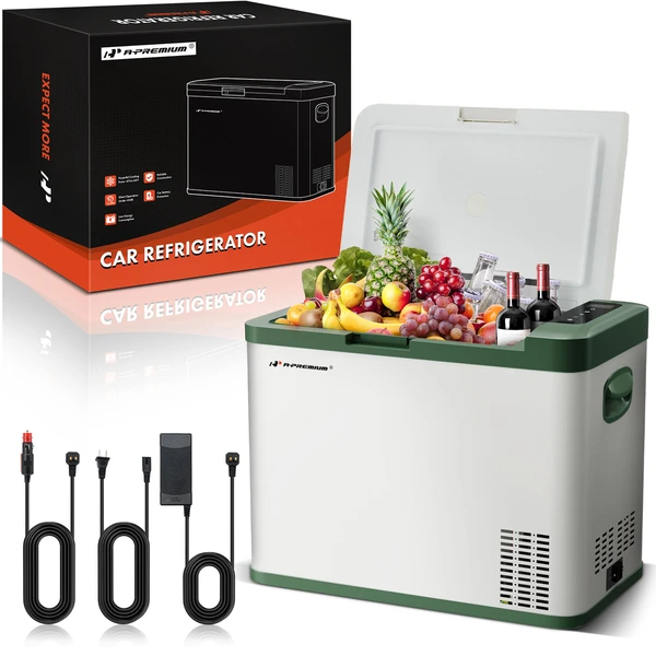 A-Premium 37qt car fridge freezer lets you travel light and keep it chilled.