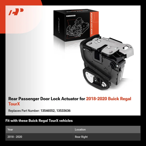Rear Passenger Door Lock Actuator for 2018-2020 Buick Regal TourX