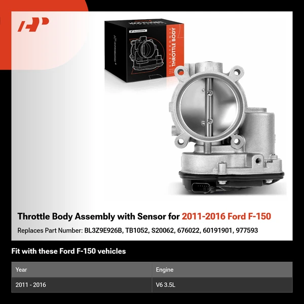 Throttle Body Assembly with Sensor for 2011-2016 Ford F-150