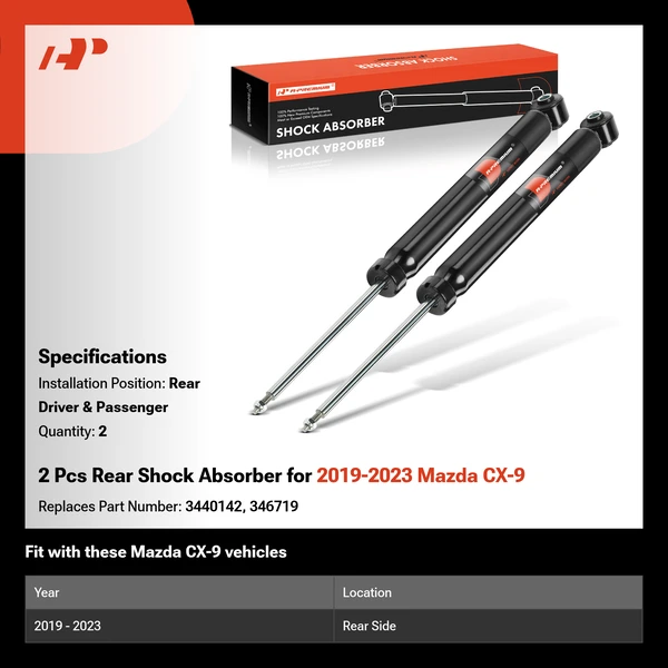 2 Pcs Rear Shock Absorber for 2019-2023 Mazda CX-9