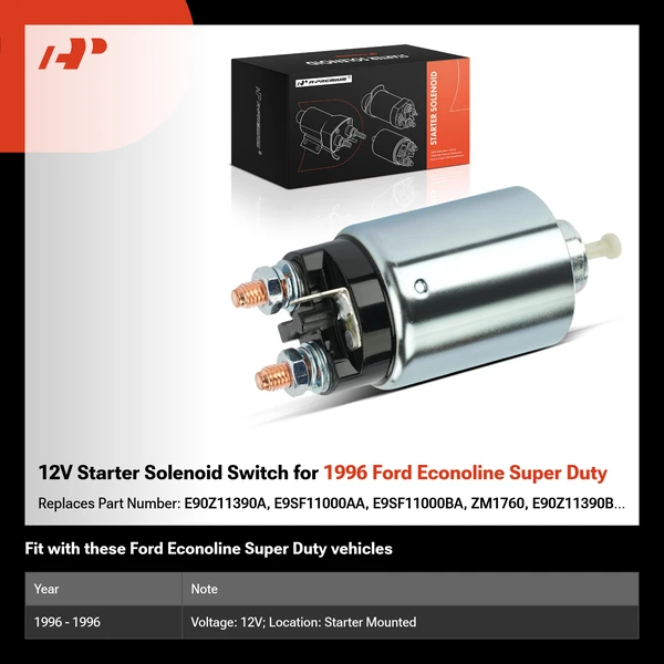 12V Starter Solenoid Switch for 1996 Ford Econoline Super Duty
