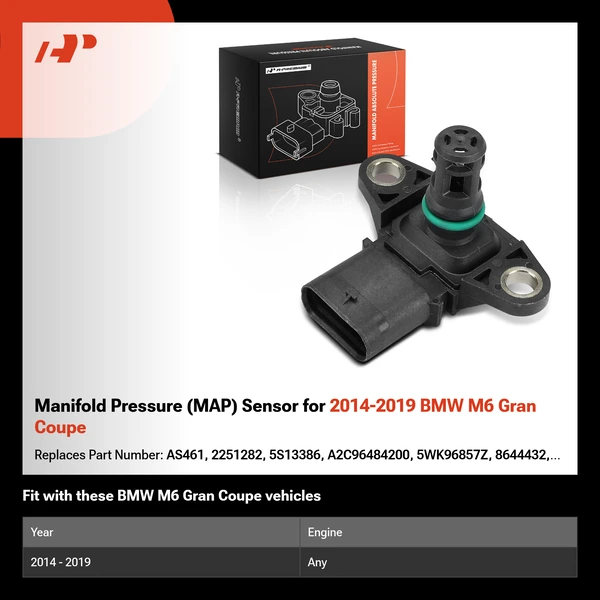 Manifold Pressure (MAP) Sensor for 2014-2019 BMW M6 Gran Coupe