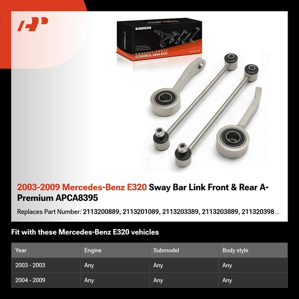 2003-2009 Mercedes-Benz E320 Sway Bar Link Front & Rear A-Premium APCA8395