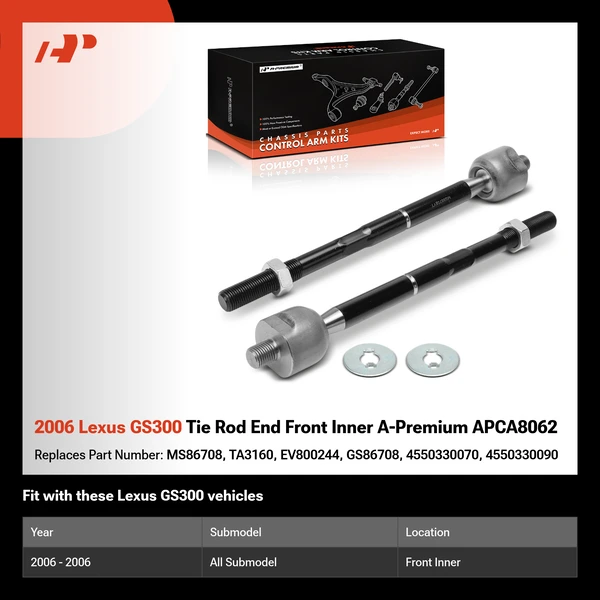 2006 Lexus GS300 Tie Rod End Front Inner A-Premium APCA8062
