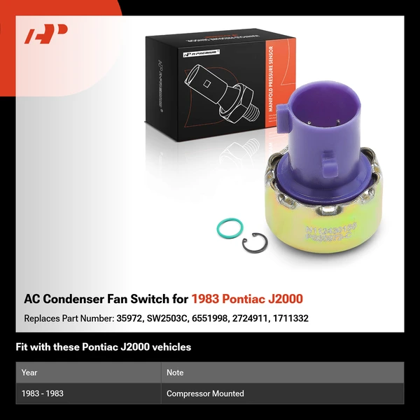 AC Condenser Fan Switch for 1983 Pontiac J2000